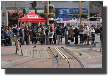 Waiting for the Cable Car, at the Market St. & Powell St. Stop DSC02603.jpg Waiting for the Cable Car, at the Market St. & Powell St. Stop DSC02603.jpg
