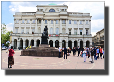 Nicolas Copernicus Monument in fron of Palc Staszica